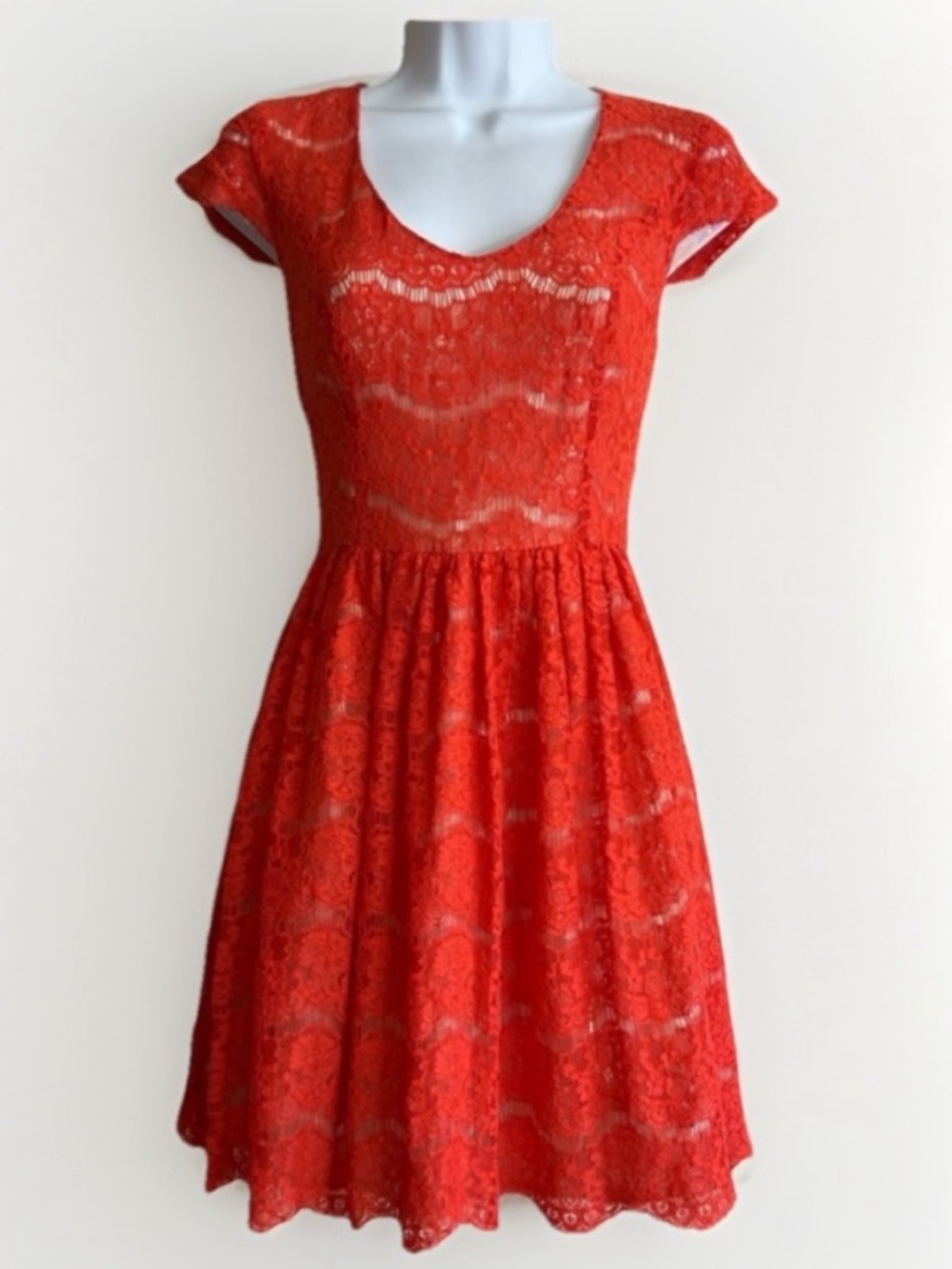 Kensie Orange Lace Dress